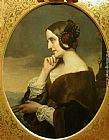 Portrait Canvas Paintings - Portrait de Marie d'Agoult